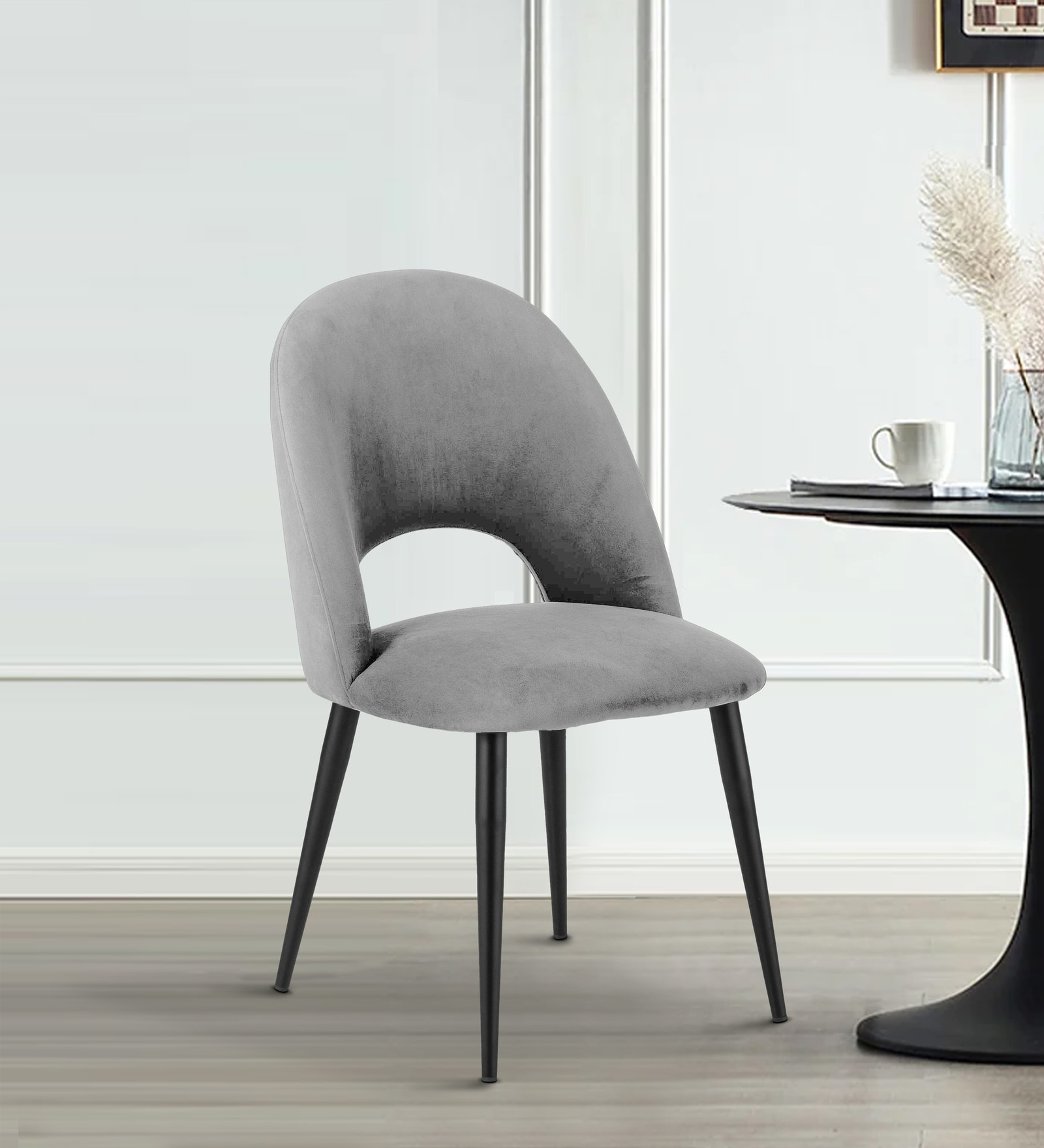 Buy Deva Velvet Dining Chair In Dark Grey Colour at 34 OFF by Kiyan