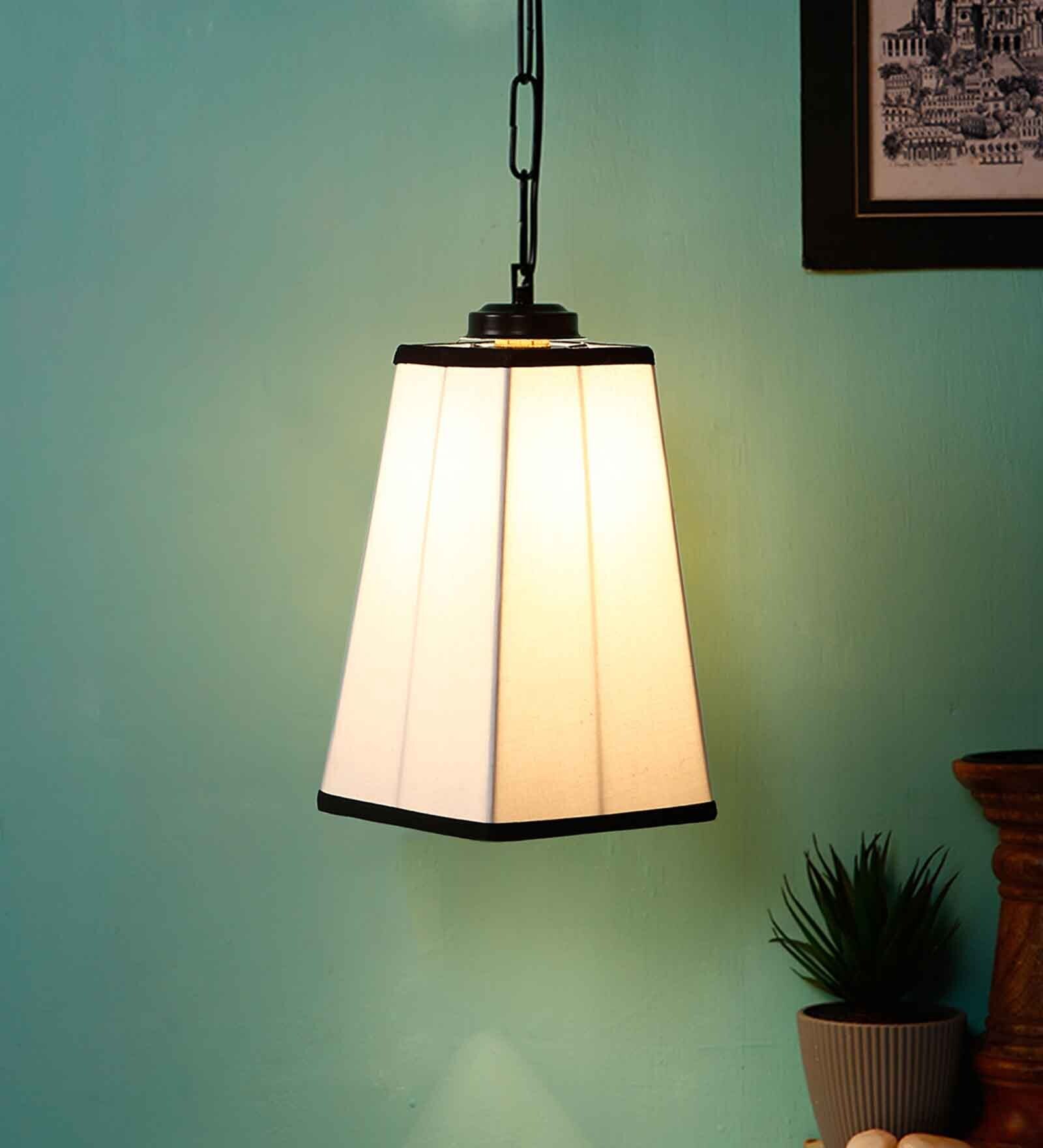 Devansh Multicolor Cotton Pyramid  Hanging Single Hanging Lamp