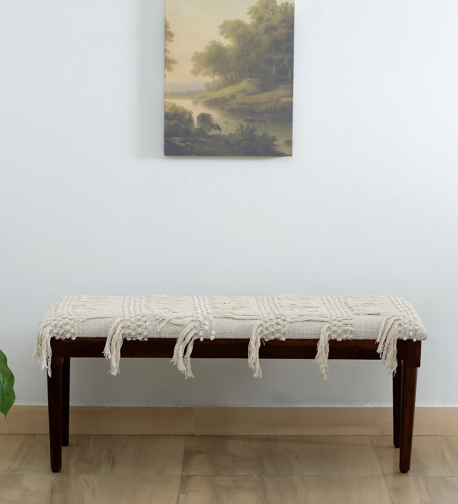 Dexter Sheesham Wood Bench In Provincial Teak Finish