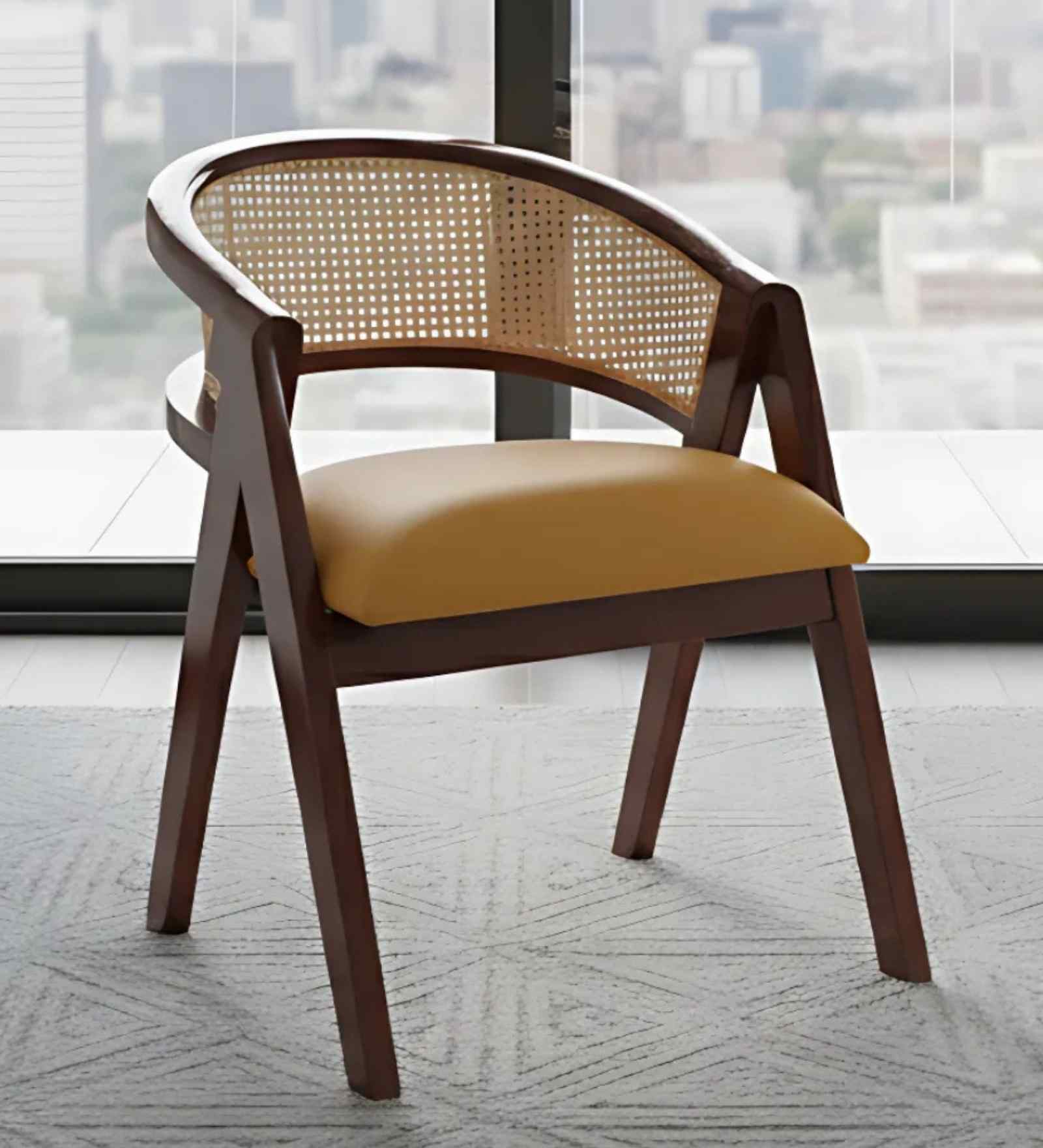 Deymar Teak Wood Arm Chair In Brown  Finish
