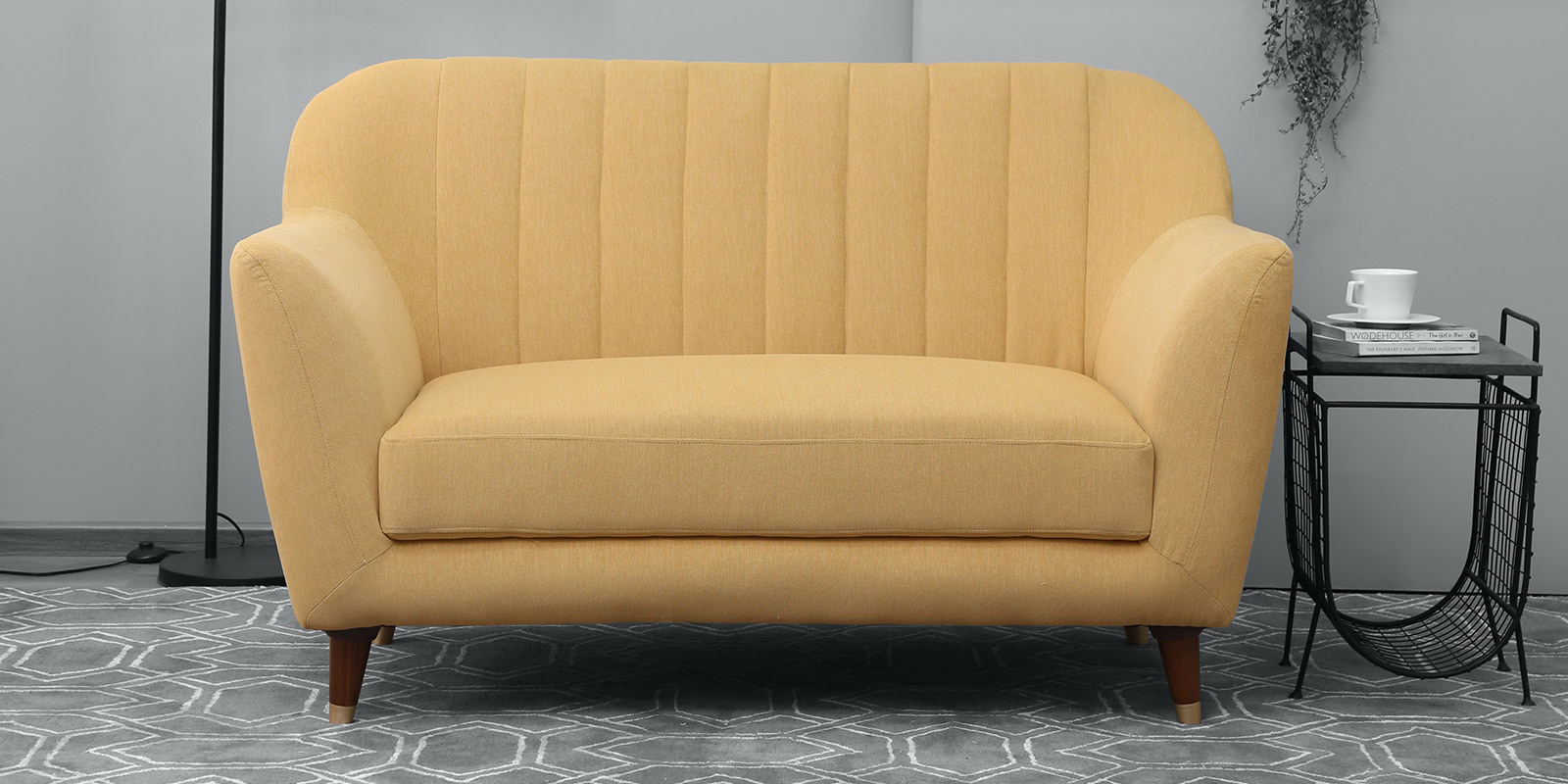 Delfina 2 Seater Sofa in Camel Yellow Colour