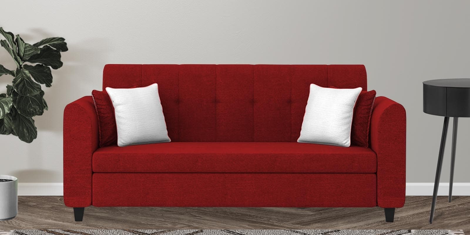 Denmark 3 Seater Sofa In Blood Maroon Colour