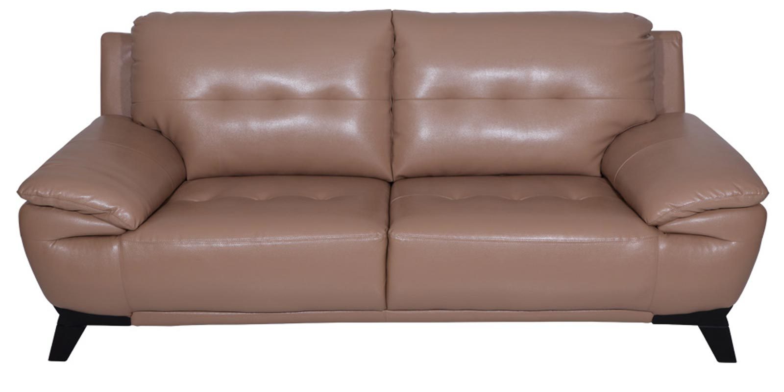 Buy Denmark Three Seater Sofa in Beige Leatherette by Evok Online 3