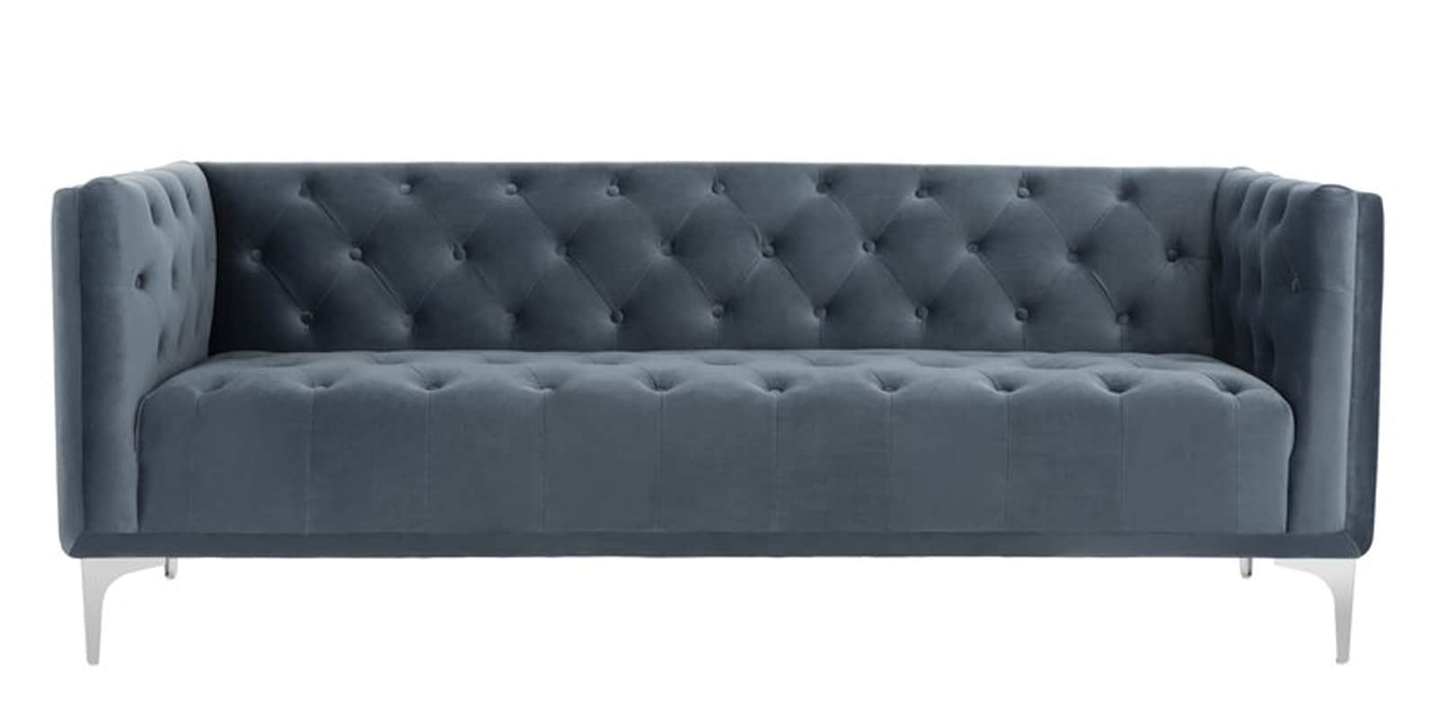 Buy Derby Fabric 3 Seater Sofa in Dark Grey Colour at 18 OFF by Adorn