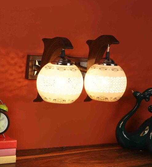 De Madera Brown Wood Wall Light