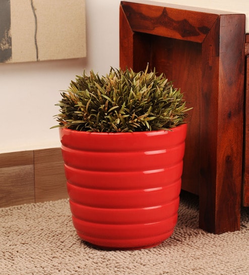 Buy Decardo Red Ceramic Glazed Planter Online - Pots - Pots & Planters