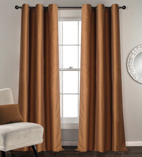Buy Bright Gold Polyester 46 X 90 Inch Jacquard Eyelet Door