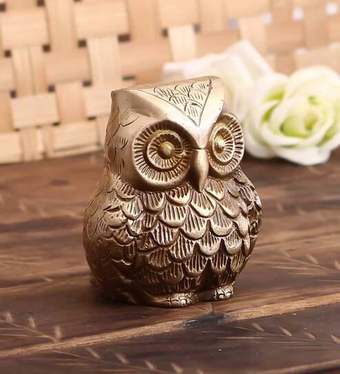 Deco Owl Brass Figurine