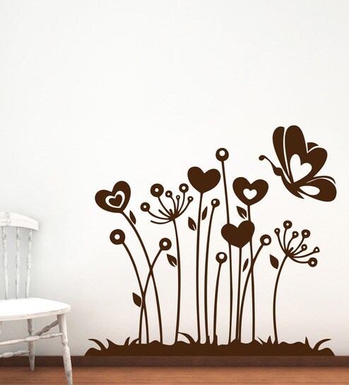 Buy Decor Kafe Lovely Flowers Vinyl Self Adhesive Wall Decal