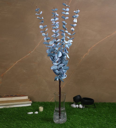 Blue Velvet Velvet Eucalyptus Artificial Flowers
