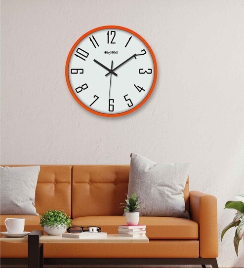 Theodore Orange ABS Plastic Wall Clock