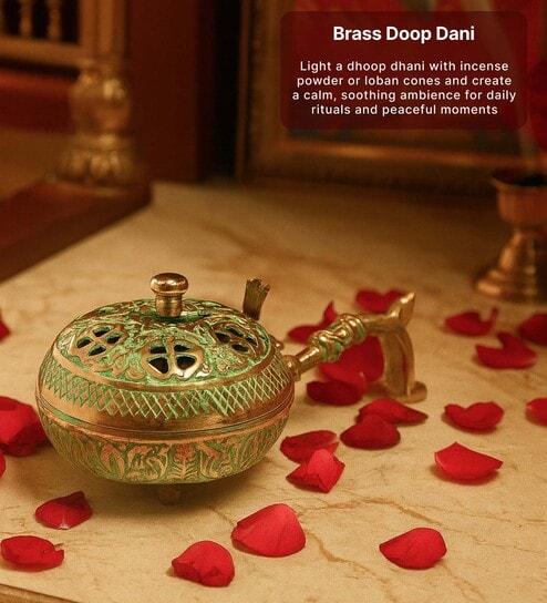 Golden Decorative Brass Dhoopdani