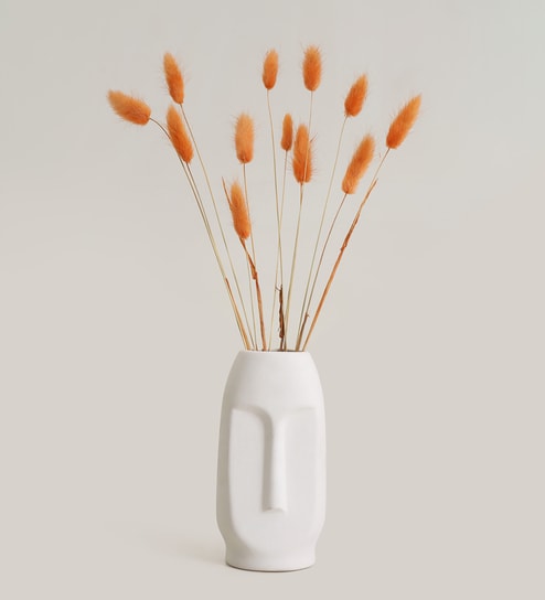 Decorative Viso 6 Inch White Ceramic Vase