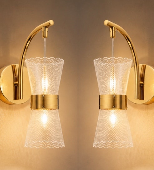 Golden Novelty Wall Light Set of 2