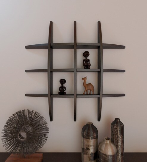 Buy Criss Cross Wall Shelf In Black Finish By Decornation Online Modern Wall Shelves Wall Shelves Home Decor Pepperfry Product