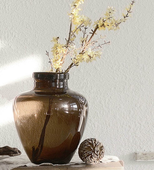 Buy Deep Brown Glass Vase By Casamotion Online Floor Vases