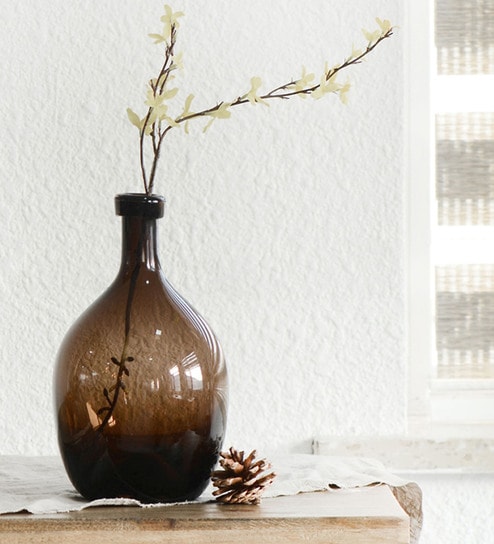 Buy Deep Brown Glass Vase By Casamotion Online Floor Vases