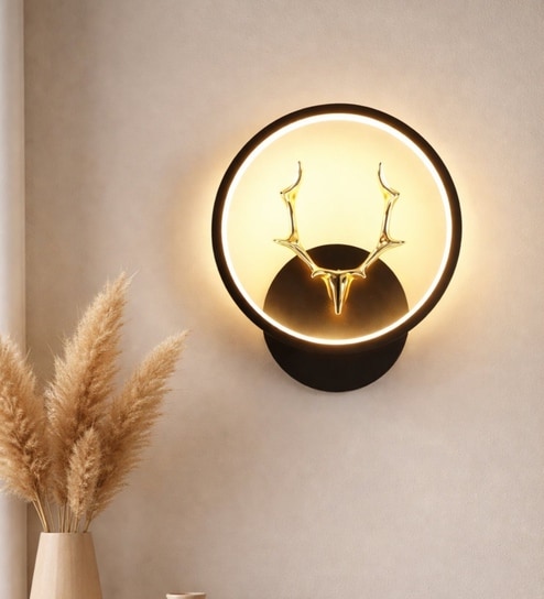 Deer Horn Novelty Wall Lamp Round Design Set of 3