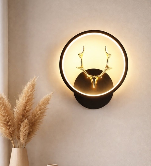 Deer Horn Novelty Wall Lamp Round Design Set of 4