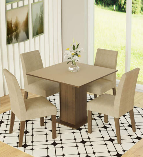 Deise 4 Seater Dining Set in Wood Finish