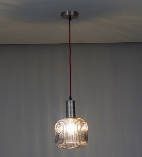Demarius Blue Glass Single Light Hanging Pendant Light