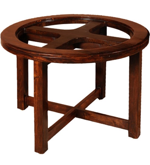 Denison Round Coffee Table In Honey Oak Finish By Mudramark