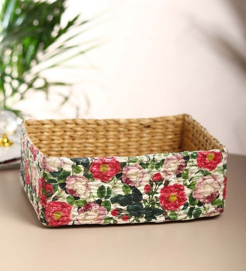 (1Pc) Multicolor Seagrass Handmade Eco-Friendly Table Organizer & Storage Basket