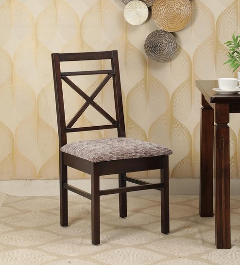 Desso Solid Wood Dining Chair In Walnut Finish By Alder