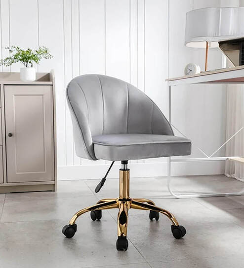 Deva Velvet Guest Chair In Light Grey Colour