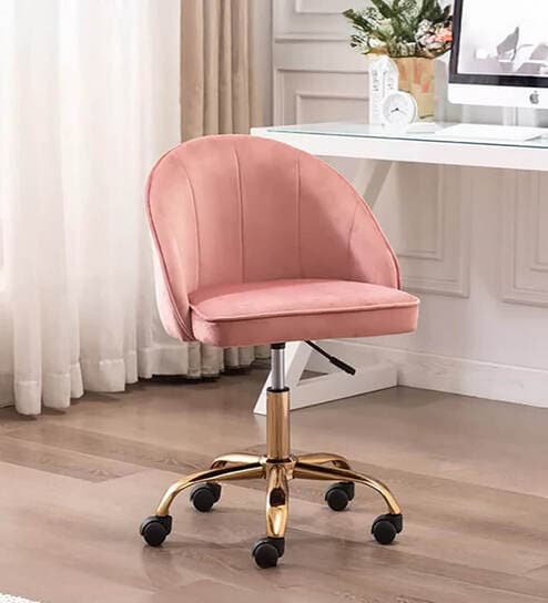 Deva Velvet Guest Chair In Pink Colour