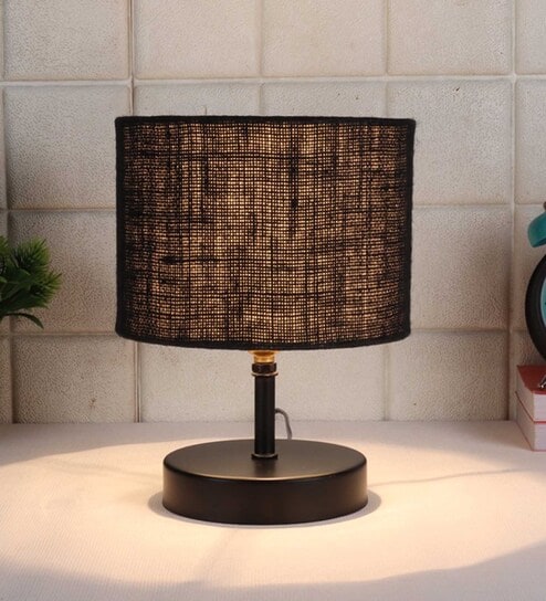 Devansh Iron  Table Lamp With Black Jute Shade by New Era