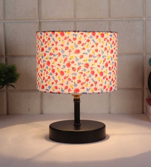 Devansh Iron  Table Lamp With Multicolor  Cotton  Shade by New Era