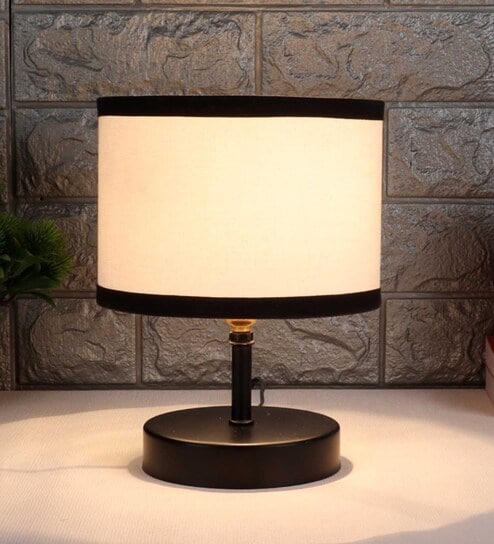 Devansh Iron  Table Lamp With Multicolor  Cotton  Shade by New Era