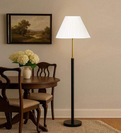 Devansh Straight Pleated   Soft back with wood Base