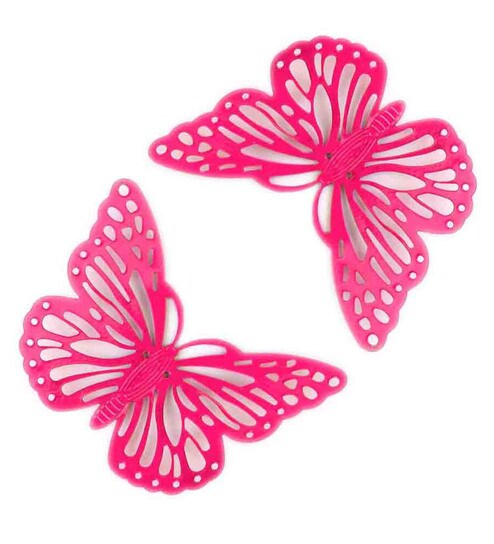 Buy Pink Metal Decorative Butterfly Fridge Magnet Set Of 2 By