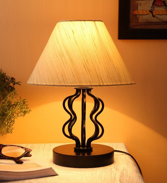 Buy Decorative Off White Cotton Shade Table Lamp With Black Base By New Era Online Country Table Lamps Table Lamps Lamps Lighting Pepperfry Product About 7% of these are table lamps & reading lamps, 11% are chandeliers & pendant lights, and 1% are floor lamps. pepperfry