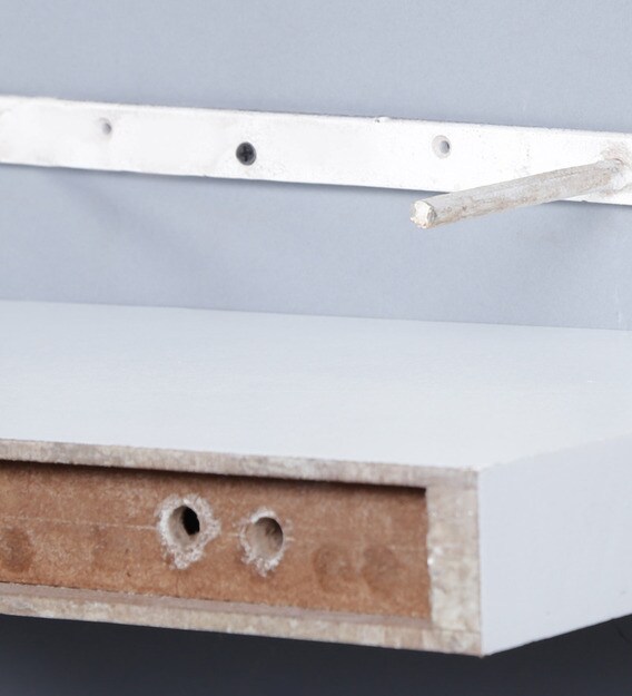 Buy Engineered Wood Floating Wall Shelf in White Colour by DecorNation ...