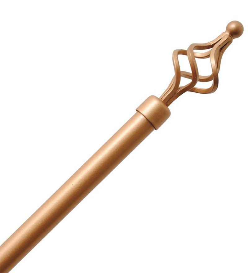 Deco Window Extendible Gold Swirl Curtain Rod 44 Inch To 108 Inch