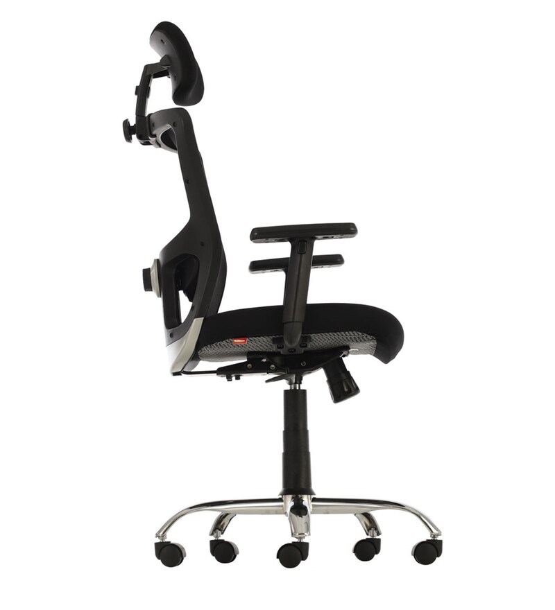Buy Define Ergonomic Chair in Black Colour by Durian Online High Back