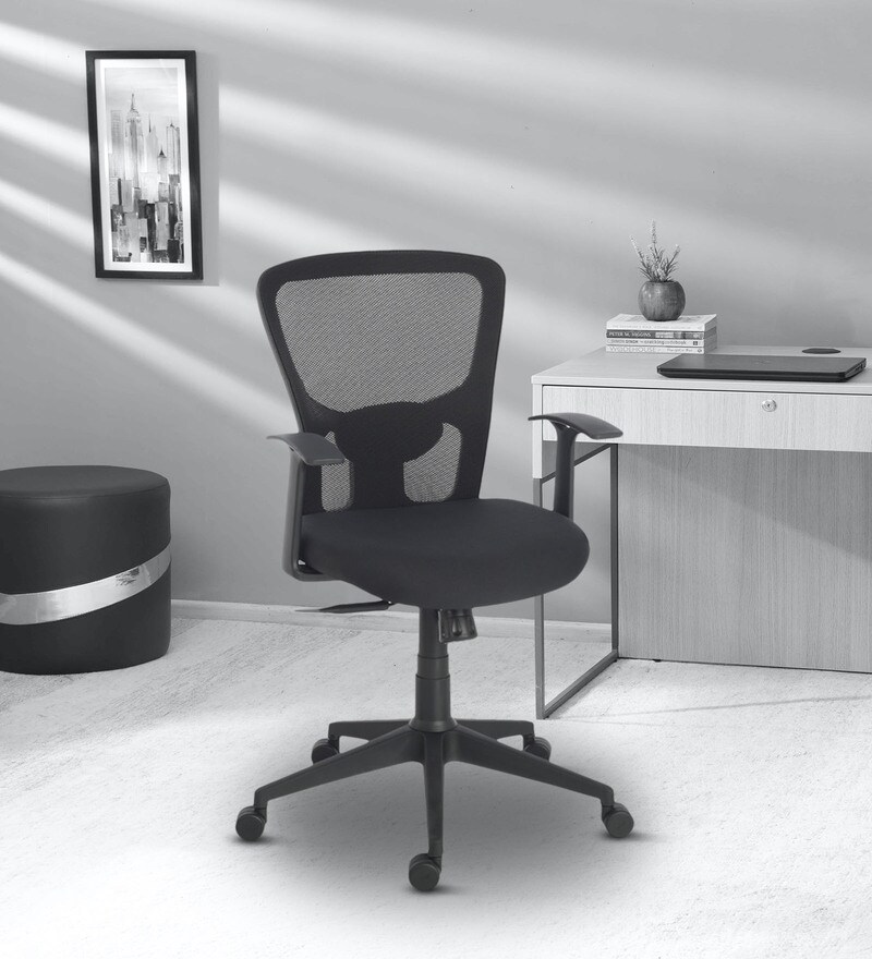 Buy Define Standard Medium Back Ergonomic Chair in Black Colour by