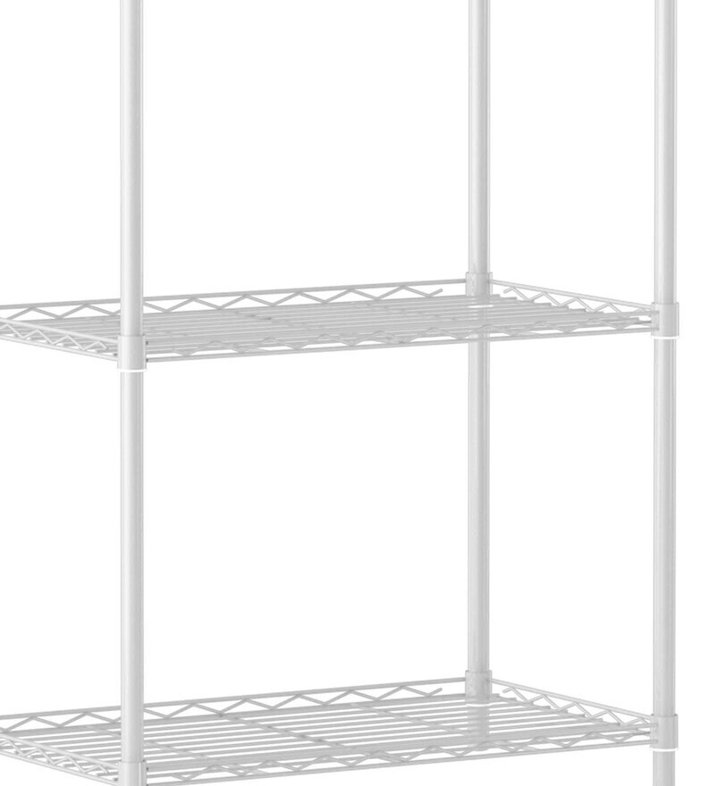 Buy Denham 4 Shelf Metal Kitchen Racks White Colour by Tunehome Online ...