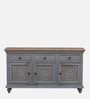 Damino Z Solid Wood Sideboard In Scratch Resistant Grey Distress Finish