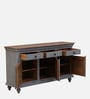 Damino Z Solid Wood Sideboard In Scratch Resistant Grey Distress Finish