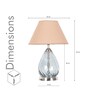 Decade Blue Luster Glass And Metal Table Lamp With Beige Cotton Shade