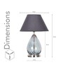 Decade Blue Luster Glass And Metal Table Lamp With Black Cotton Shade