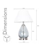 Decade Blue Luster Glass And Metal Table Lamp With White Cotton Shade