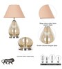 Decade Smoke Luster Glass And Metal Table Lamp With Beige Cotton Shade