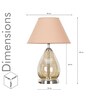 Decade Smoke Luster Glass And Metal Table Lamp With Beige Cotton Shade