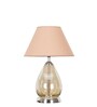 Decade Smoke Luster Glass And Metal Table Lamp With Beige Cotton Shade