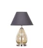 Decade Smoke Luster Glass And Metal Table Lamp With Black Cotton Shade